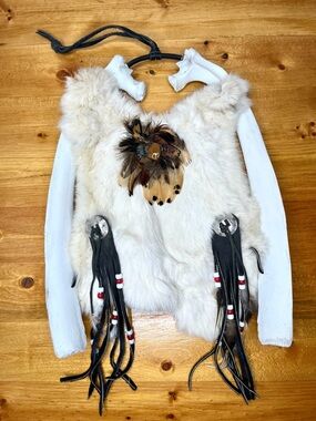 Native American Mandala Beads Feathers Skin Fur Wall Hanging Dream Catcher Rare